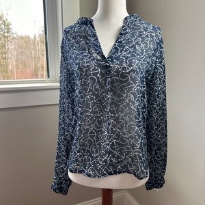 Banana Republic Sheer Nautical Blouse